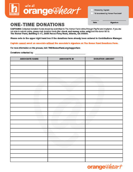 2022 THF O H One Time Donation Form