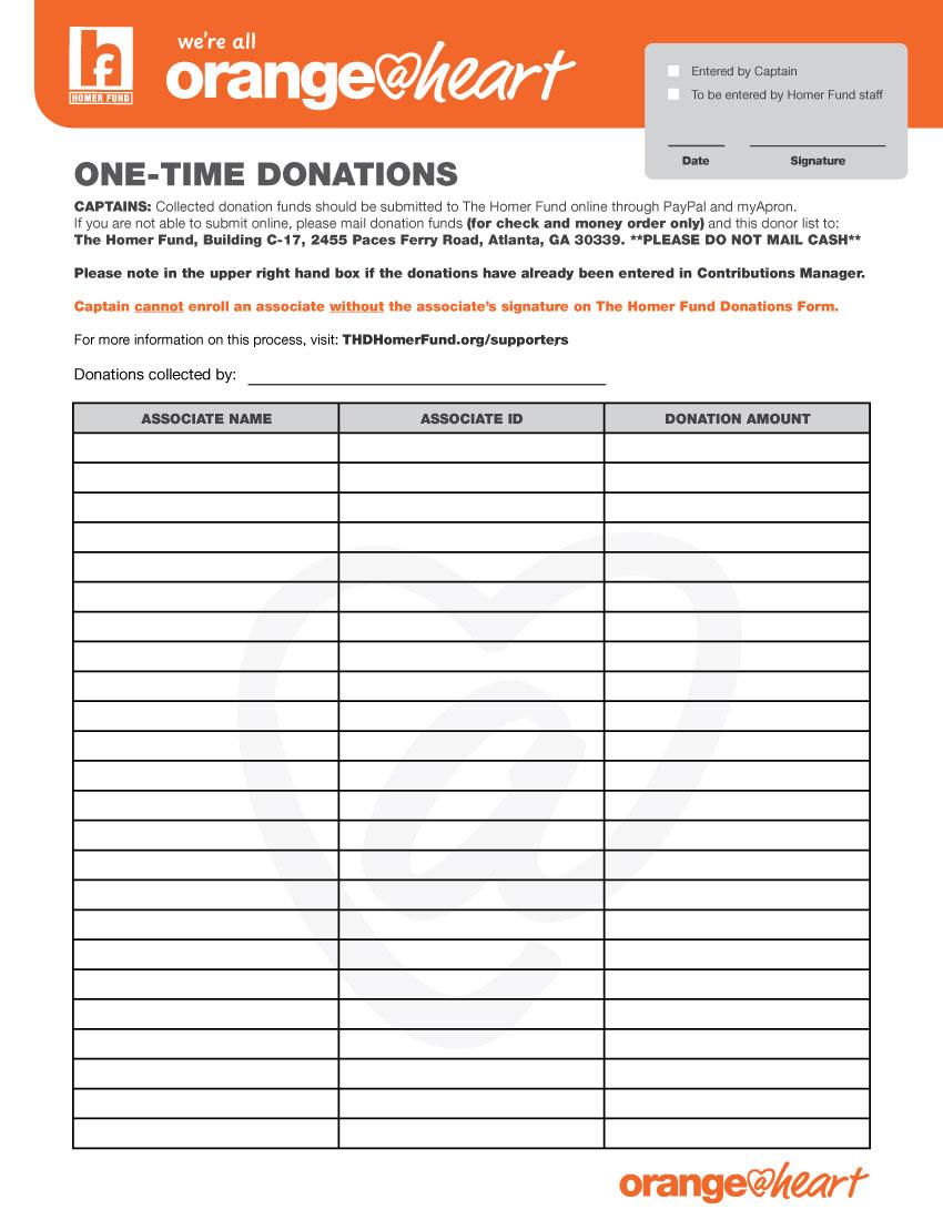2026 THF O H One Time Donation Form